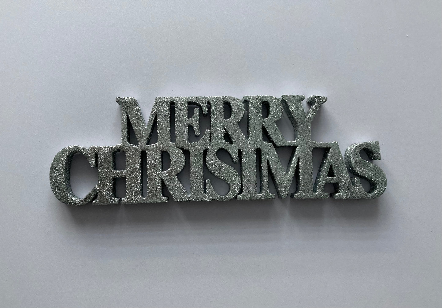 31cm long Silver Glitter Sign