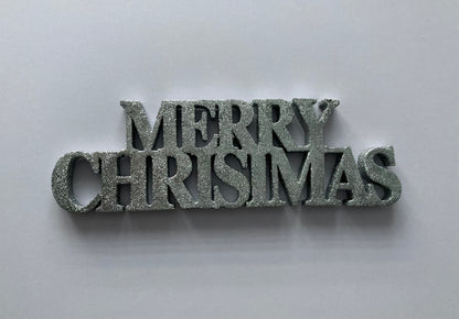 31cm long Silver Glitter Sign