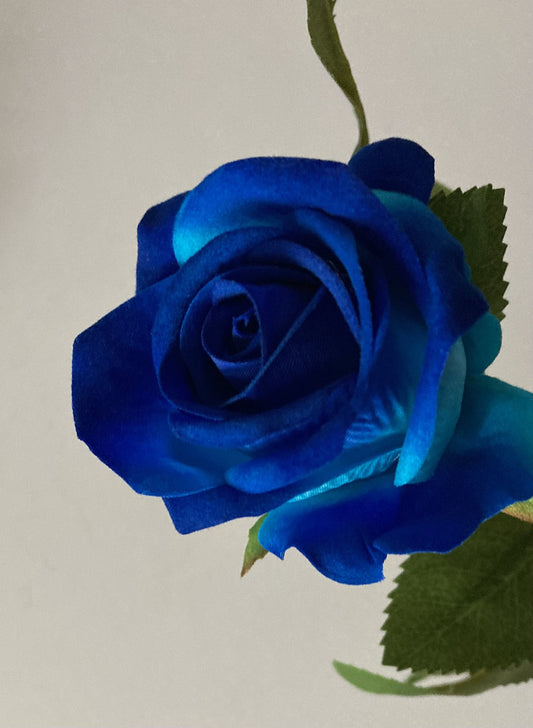 Small Velvet Royal Blue Rose