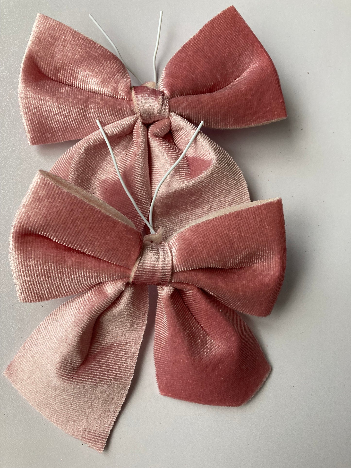 2pk Dusky Pink Velvet Bows
