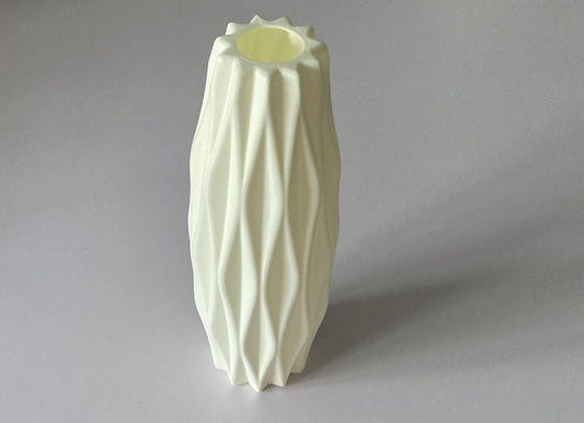 Ivory Tall Geometric Vase