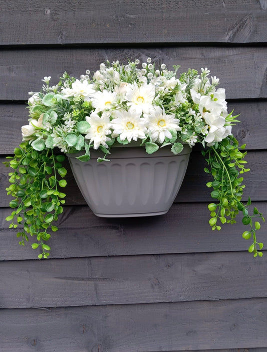 White & Green Planter