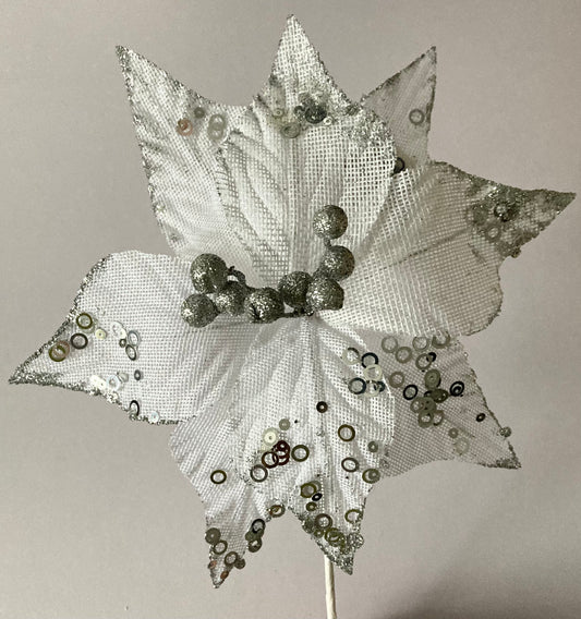 White & Silver Poinsettia