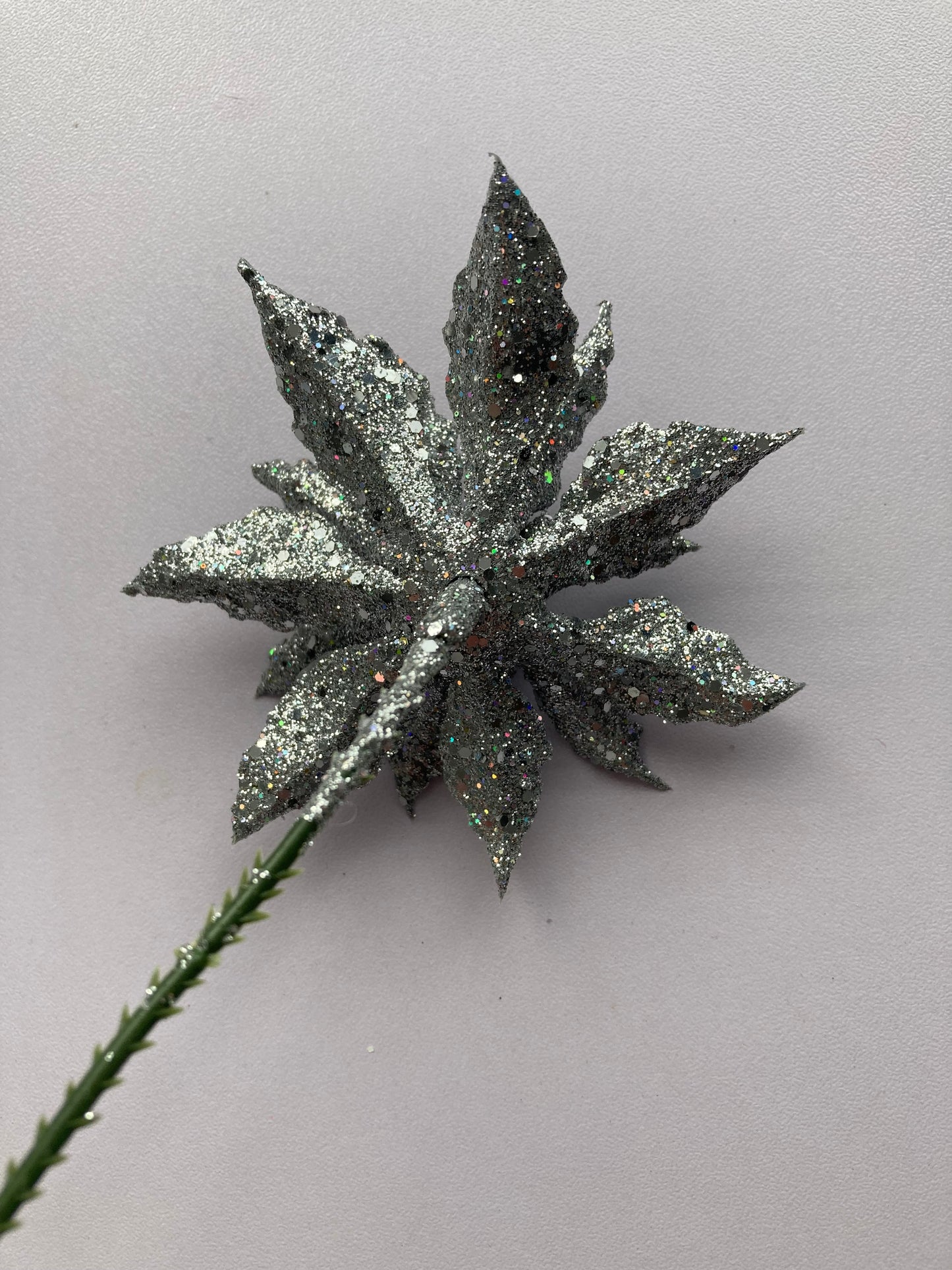 Silver Small Poinsettia Stem