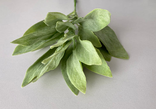 Flocked Sage Foliage Spray