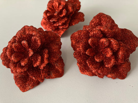 3pk Red Rose Clip