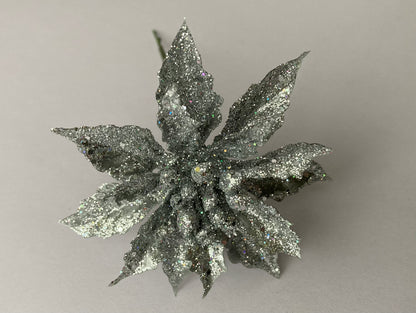 Silver Small Poinsettia Stem