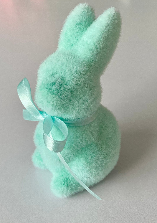 Blue Flocked Bunny