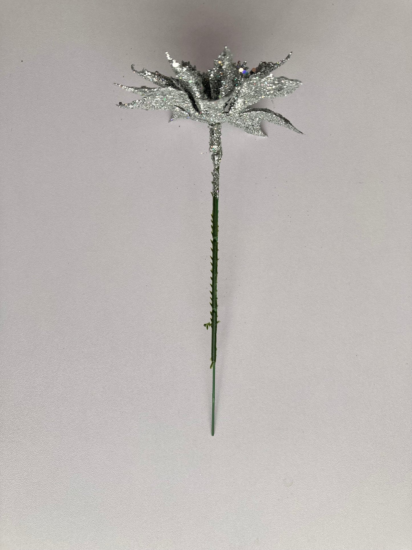 Silver Small Poinsettia Stem