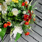 12" Mixed Summer Floral Rattan Hanging Basket