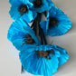 5 Blue Large Poppy Spray