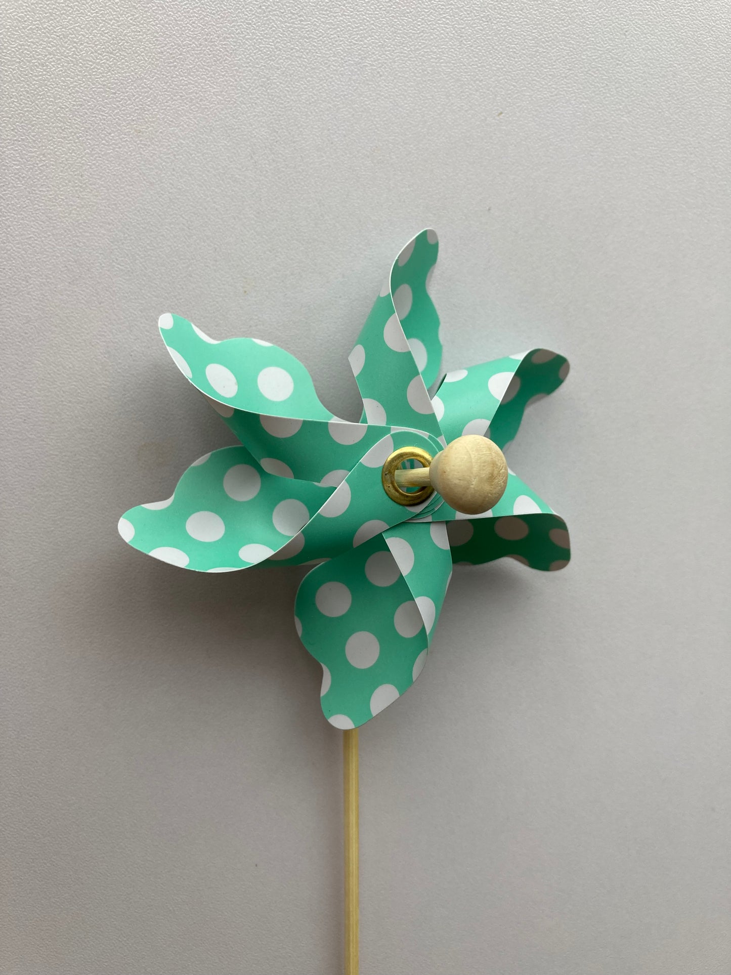 3pk Green Polka Dot Windmill Picks