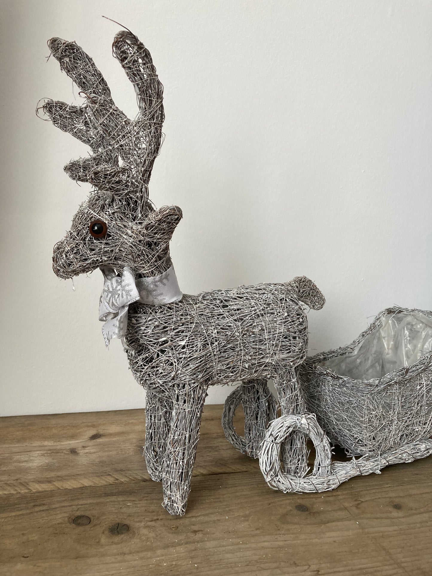 Brushwood Grey Reindeer & Sleigh Planter