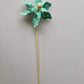 3pk Green Polka Dot Windmill Picks