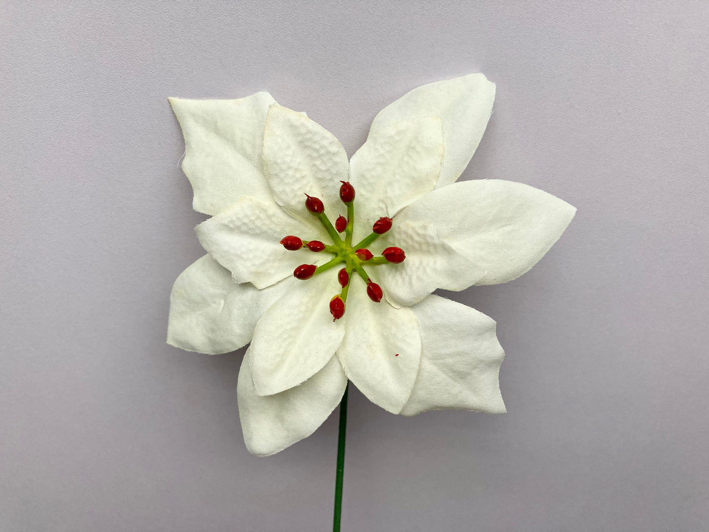 Ivory Poinsettia Pick