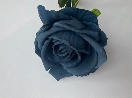 Dark Navy Velvet Rose