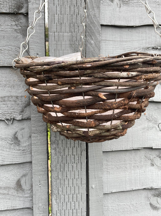 10" Rattan Round Hanging Basket