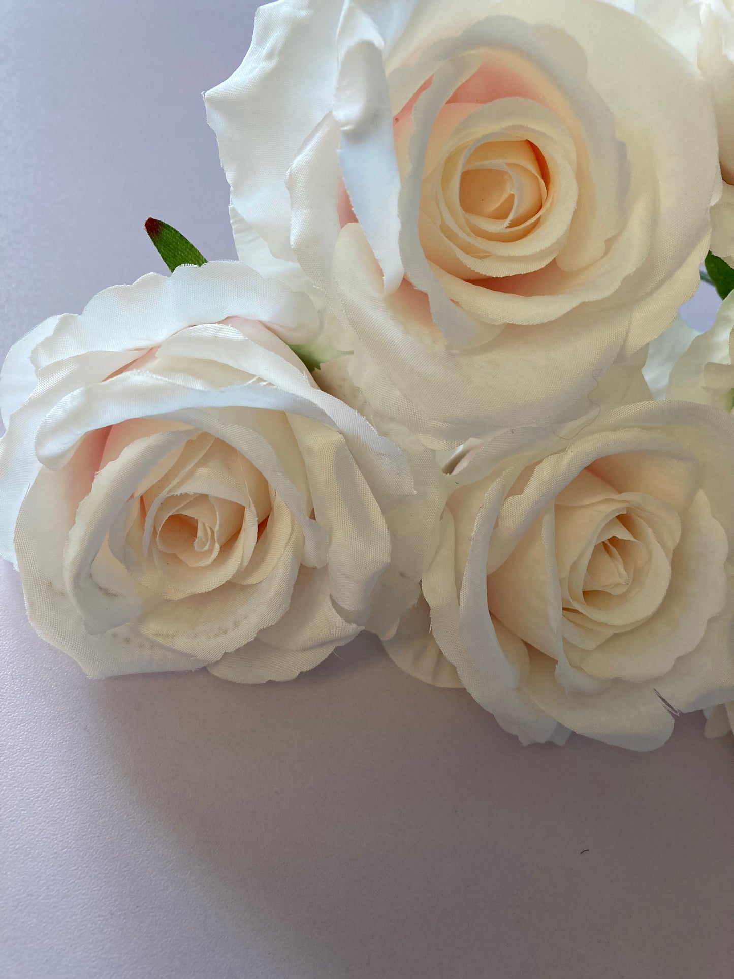 Soft Pink Centred White Rose Bunch