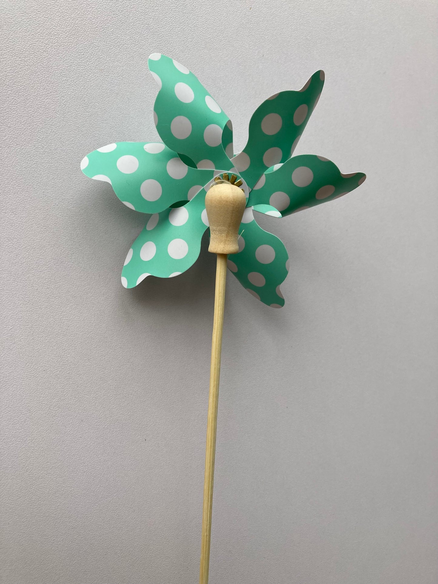 3pk Green Polka Dot Windmill Picks