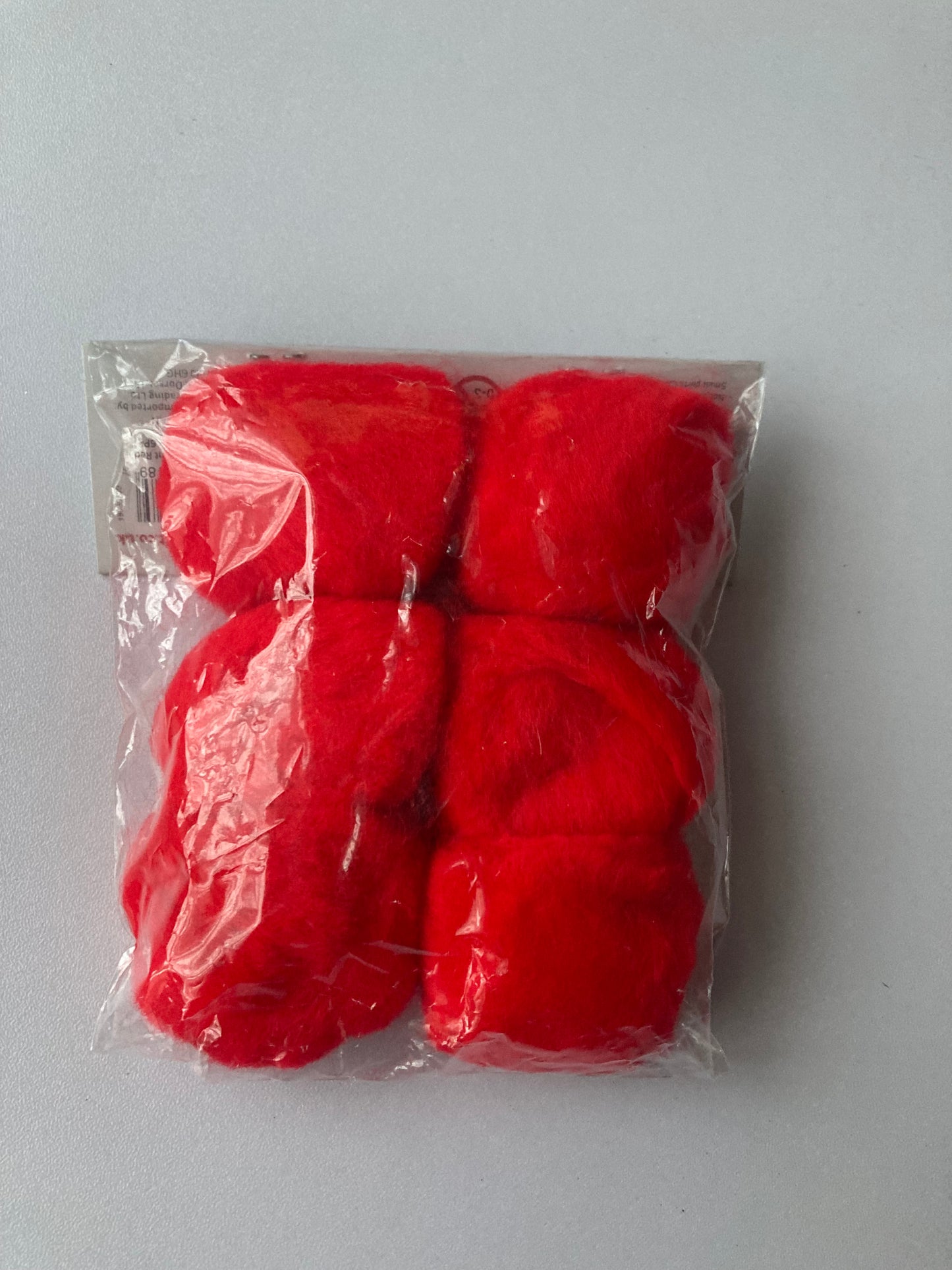 6pk 4cm Red Pom Poms
