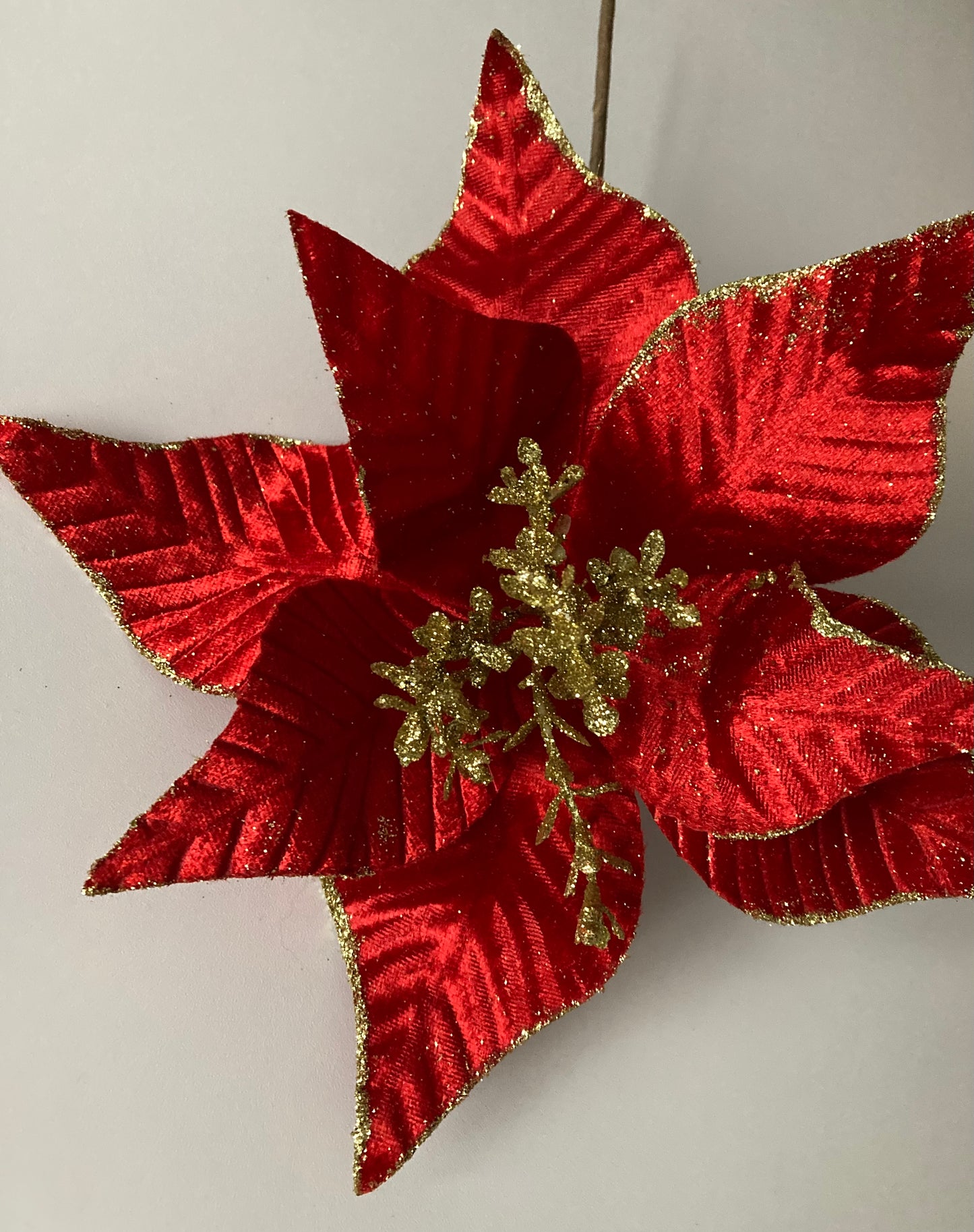 Red Velvet Poinsettia Stem