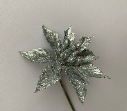 Silver Small Poinsettia Stem