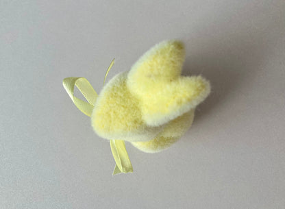 Yellow Flocked Bunny