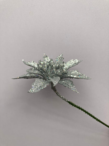 Silver Small Poinsettia Stem