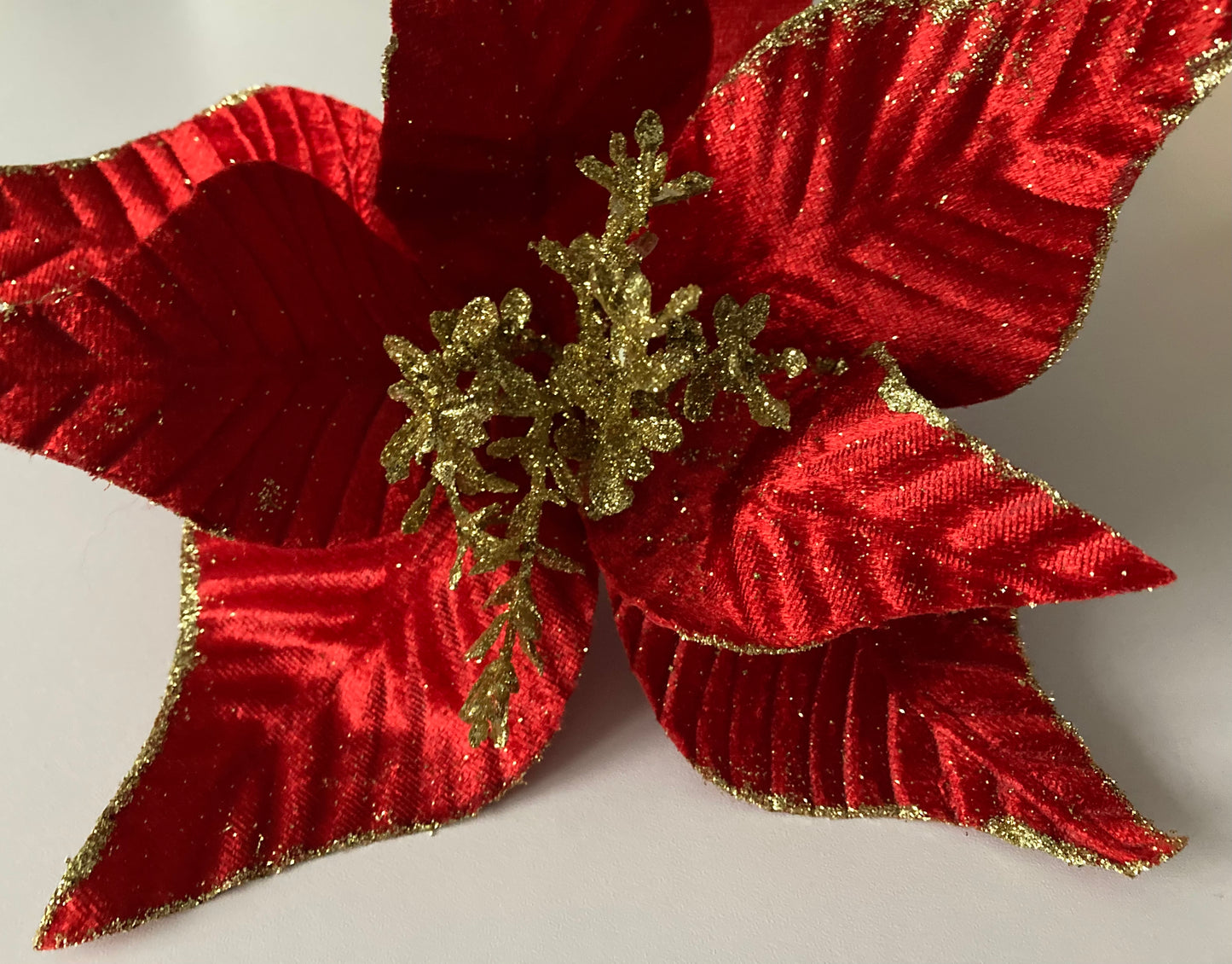 Red Velvet Poinsettia Stem