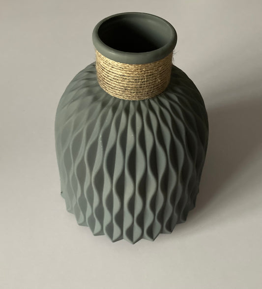 Dark Grey Geometric Style Vase