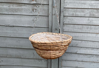 12" Banana Leaf Round Hanging Basket