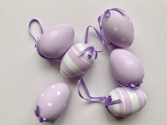 6pk Lilac Egg Hanging Decor