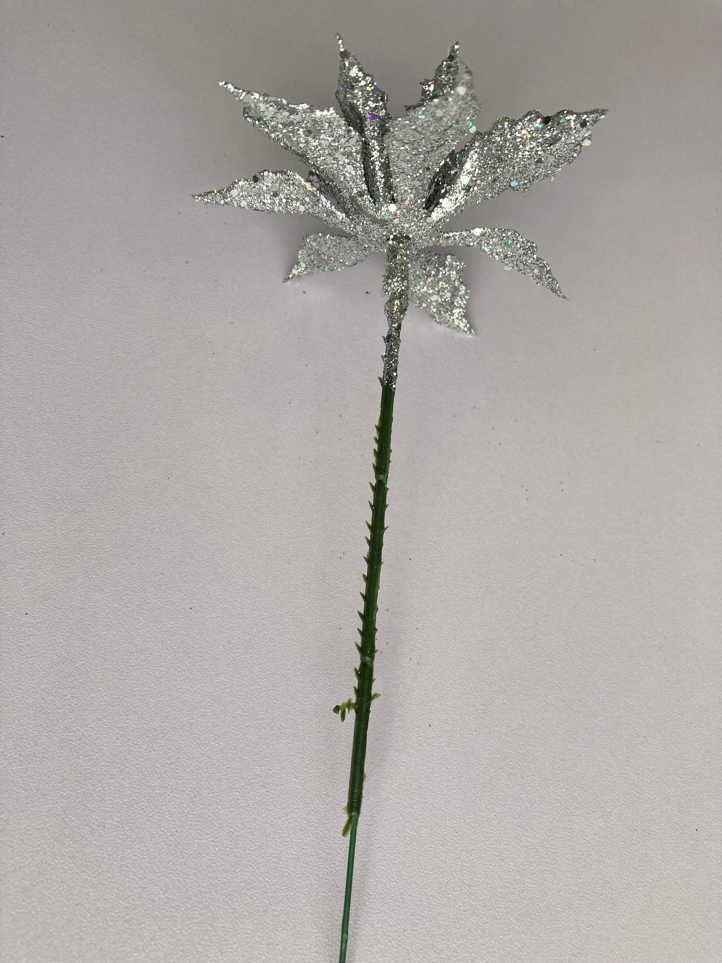 Silver Small Poinsettia Stem