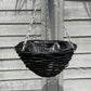 10" Black Rattan Round Hanging Basket
