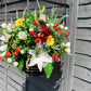 12" Mixed Summer Floral Rattan Hanging Basket