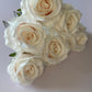 Soft Pink Centred White Rose Bunch