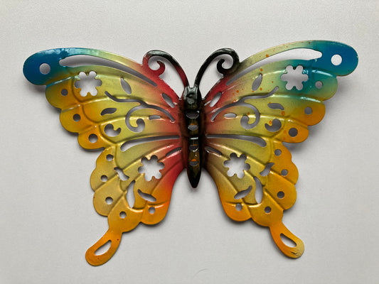 Orange Metal Wall Butterfly Decor