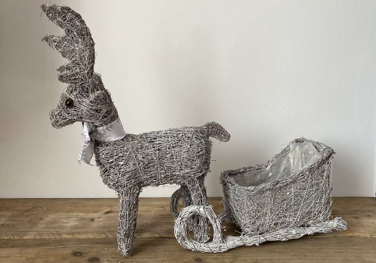 Brushwood Grey Reindeer & Sleigh Planter