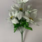 White & Silver Metallic Poinsettia Bunch