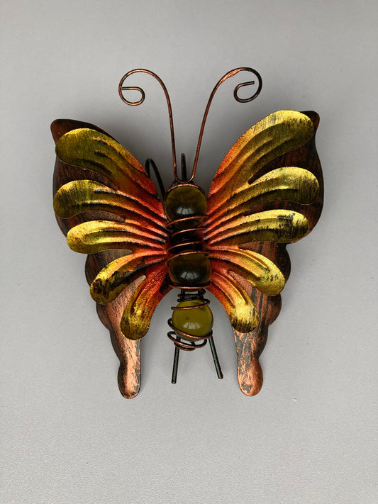 Yellow/Orange Metal Butterfly Plant Hanger