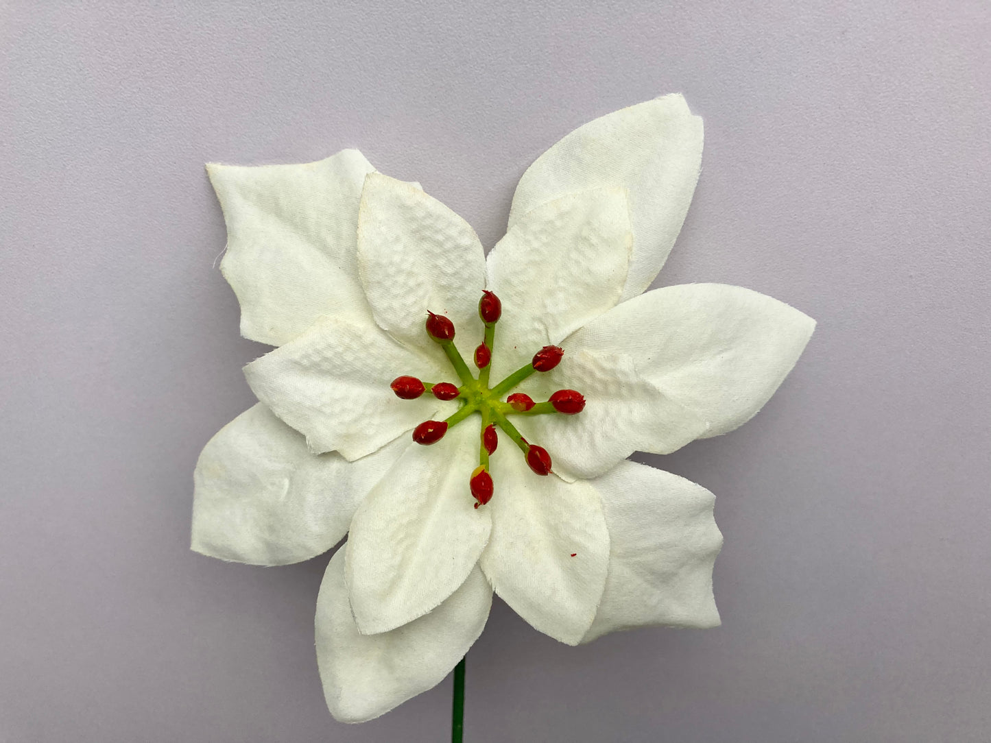 Ivory Poinsettia Pick