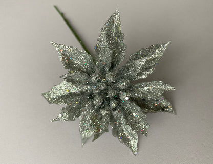 Silver Small Poinsettia Stem