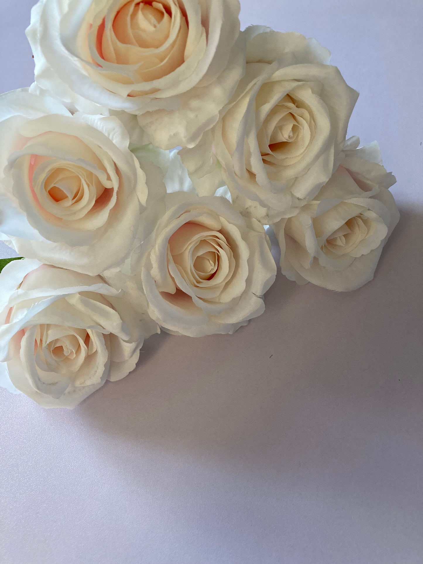 Soft Pink Centred White Rose Bunch