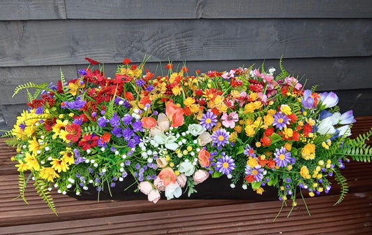 Flourishing Mixed Colour Window Box Planter