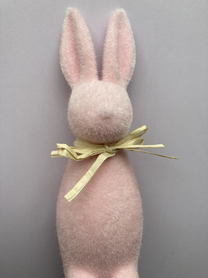 29cm Pink Flocked Standing Bunny