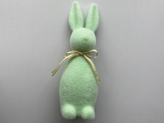 29cm Mint Green Flocked Standing Bunny