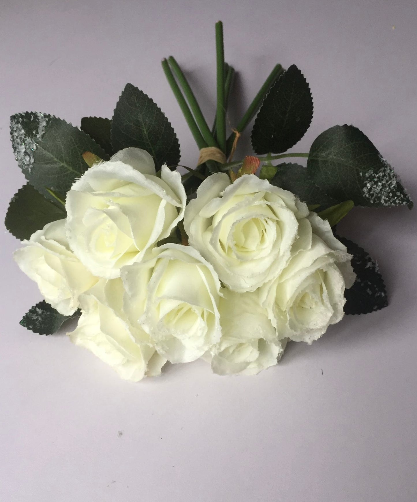 Frosted Ivory Rose Bunch