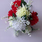 Red & Cream Chrysanthemum Bunch