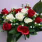 18 Red & White Rose Bud Bouquet