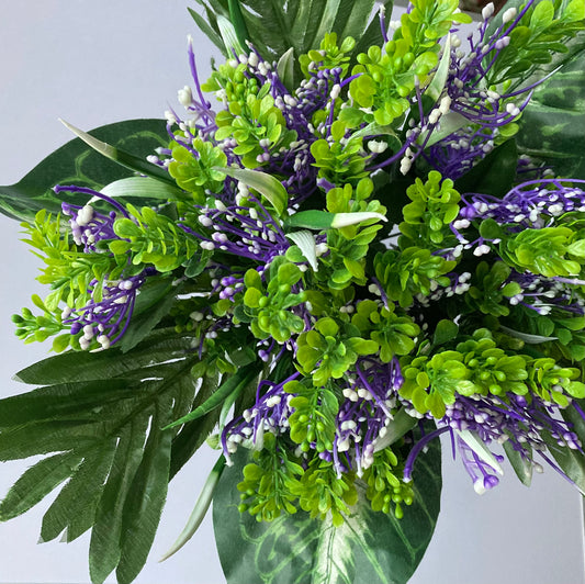 Purple & White Flower w/ Foliage Bunch